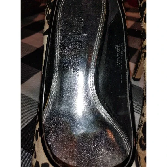 White House Black Market Animal Print‎ Calf Hair Fur Heels Pumps Shoes 7M - Picture 2 of 9